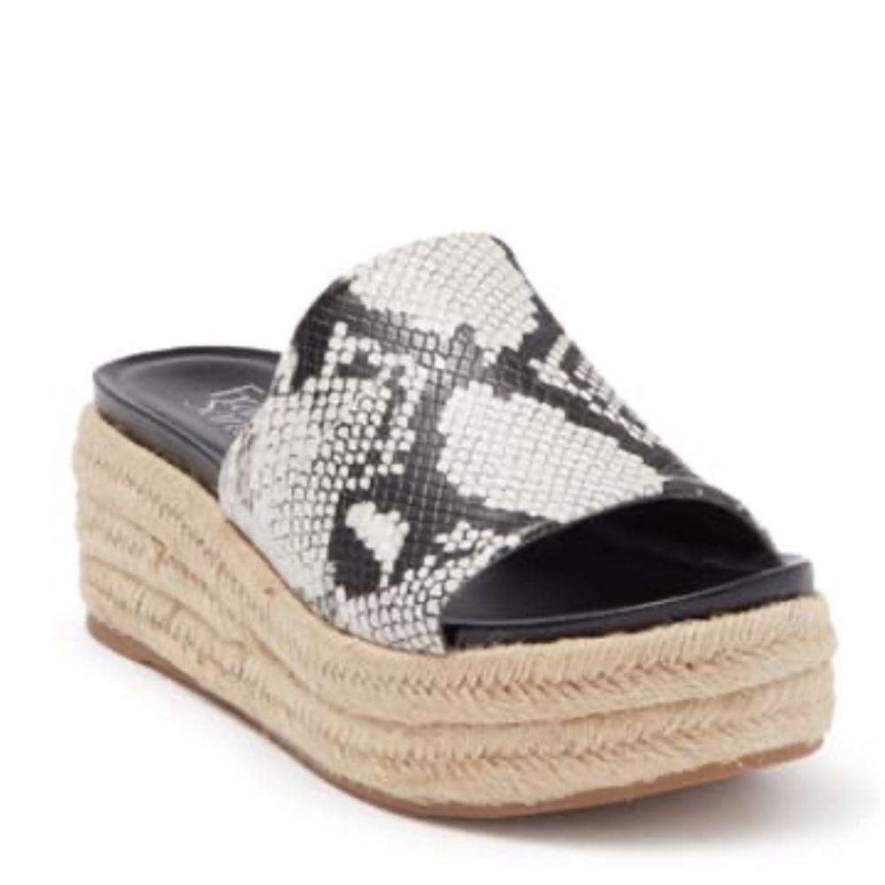 Chic Snake Print Flatform Espadrille Wedge Sandal - Picture 1 of 4